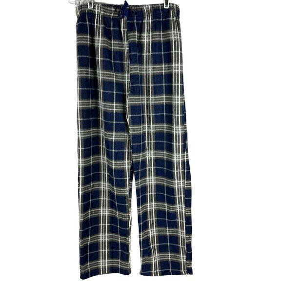 Open Trails Mens Size M Blue Plaid Lounge Pants Polyester Elastic Waist - Picture 1 of 5